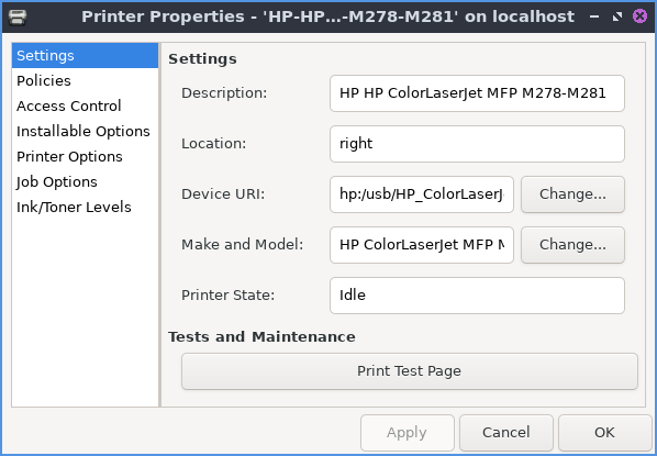 Making Changes to Printer Settings